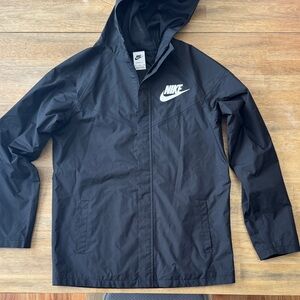 Nike Kids Black Hooded lightweight storm fit jacket